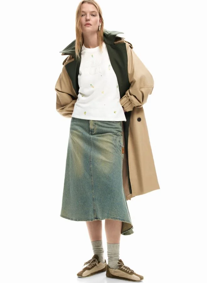 DESIGUAL Blue Asymmetrical denim skirt for Women | Best Price UAE